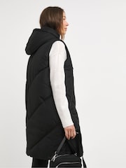 JD Williams Black Longline Gilet - Image 2 of 4