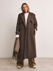 Anthology By JD Williams Brown Elevated Trench Coat - Image 1 of 5
