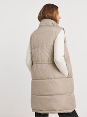 JD Williams Natural Longline Quilted Gilet - Image 2 of 4