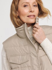 JD Williams Natural Longline Quilted Gilet - Image 4 of 4