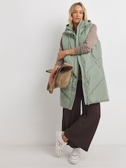 JD Williams Green Longline Padded Gilet - Image 1 of 4