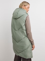 JD Williams Green Longline Padded Gilet - Image 2 of 4