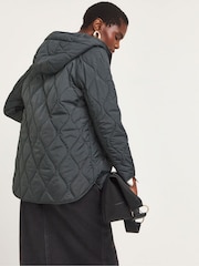 JD Williams Grey Short Quilted Coat - Image 3 of 4