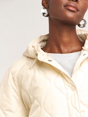 JD Williams Cream Short Quilted Coat - Image 4 of 4