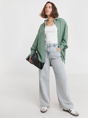 JD Williams Green Oversized Cacoon Shirt - Image 3 of 4
