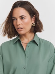 JD Williams Green Oversized Cacoon Shirt - Image 4 of 4