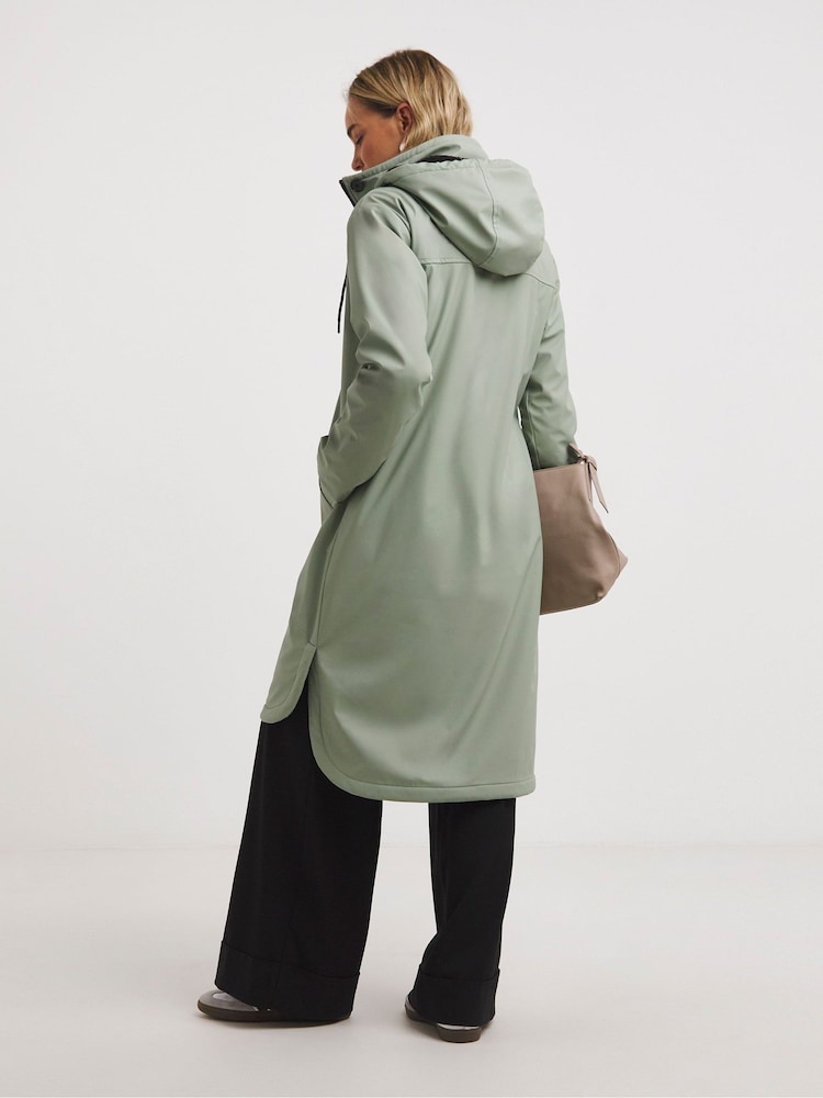 JD Williams Green Longline Raincoat - Image 2 of 4