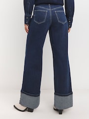 JD Williams Blue Stretch Wide Leg Jeans - Image 2 of 4