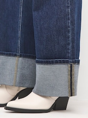 JD Williams Blue Stretch Wide Leg Jeans - Image 3 of 4
