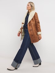 JD Williams Blue Stretch Wide Leg Jeans - Image 4 of 4