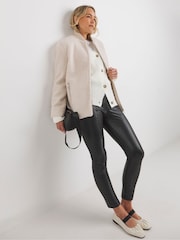 JD Williams Black Leather Look Leggings - Image 1 of 4