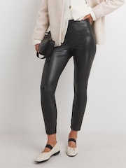JD Williams Black Leather Look Leggings - Image 4 of 4