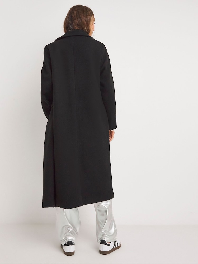 JD Williams Black Lined Wool Coat - Image 2 of 4