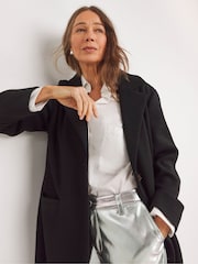 JD Williams Black Lined Wool Coat - Image 3 of 4