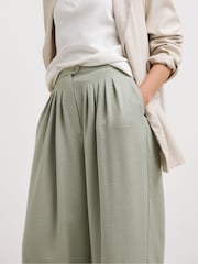 JD Williams Green Wide Leg Herringbone Trousers - Image 4 of 4