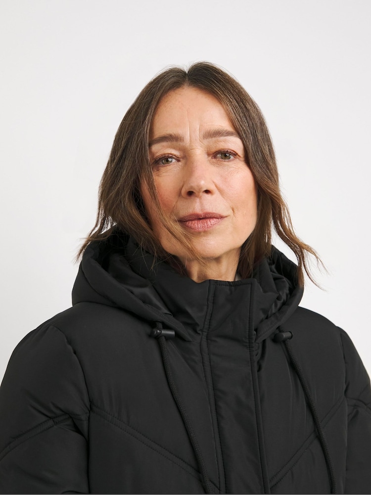 JD Williams Black Padded Mid Length Coat - Image 4 of 4