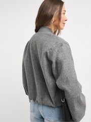 JD Williams Grey Wool Like Bomber Jacket - Image 2 of 4
