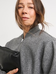 JD Williams Grey Wool Like Bomber Jacket - Image 4 of 4