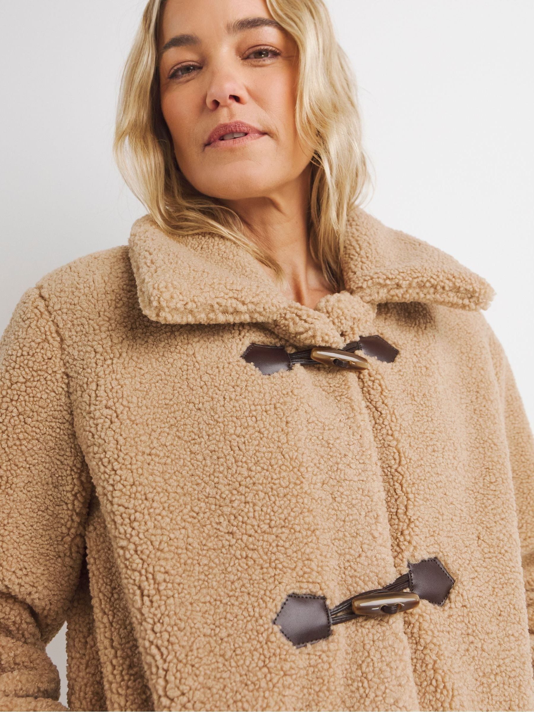 Buy JD Williams Natural Collared Duffle Teddy Mid Length Coat from Next Germany