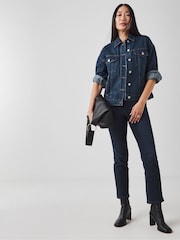 JD Williams Blue Oversized Trucker 100% Cotton Jacket - Image 3 of 4