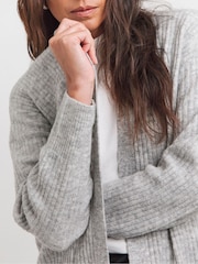 JD Williams Grey Ribbed Cardigan with Pockets - Image 4 of 4