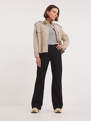 JD Williams Black Wide Fit Wide Leg Jeggings - Image 1 of 4