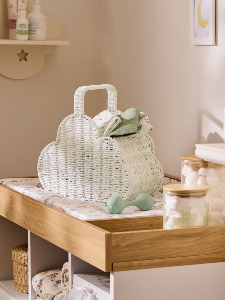 Jojo Maman Bébé White Woven Cloud Basket - Image 1 of 6