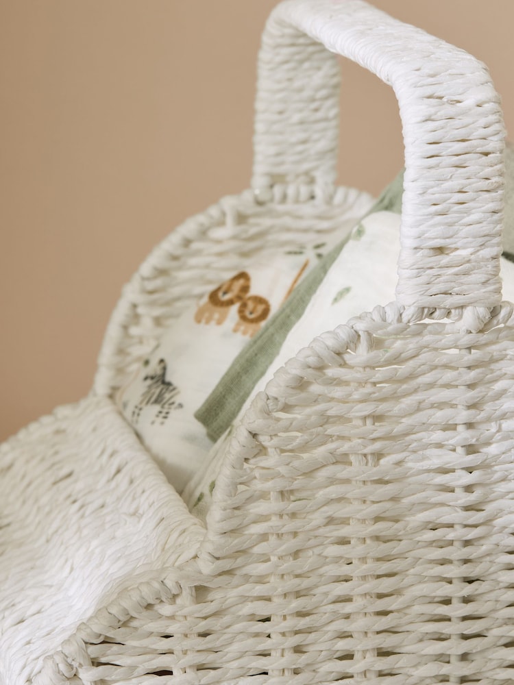 Jojo Maman Bébé White Woven Cloud Basket - Image 6 of 6