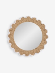 Jojo Maman Bébé Natural & White Elodie Scallop Kids Mirror - Image 2 of 6