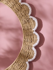 Jojo Maman Bébé Natural & White Elodie Scallop Kids Mirror - Image 6 of 6