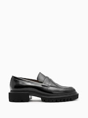 AllSaints Black Vinni Loafers - Image 1 of 5
