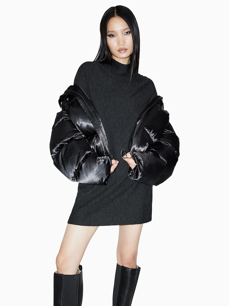 AllSaints Black Ridley Jumper Dress - Image 1 of 7