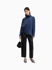 AllSaints Blue Lock Roll Neck Jumper - Image 1 of 8