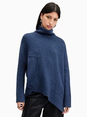 AllSaints Blue Lock Roll Neck Jumper - Image 3 of 8