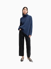 AllSaints Blue Lock Roll Neck Jumper - Image 4 of 8