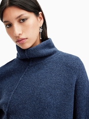AllSaints Blue Lock Roll Neck Jumper - Image 7 of 8