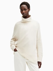 AllSaints White Lock Roll Neck Jumper - Image 1 of 8