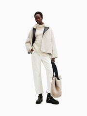AllSaints White Lock Roll Neck Jumper - Image 2 of 8