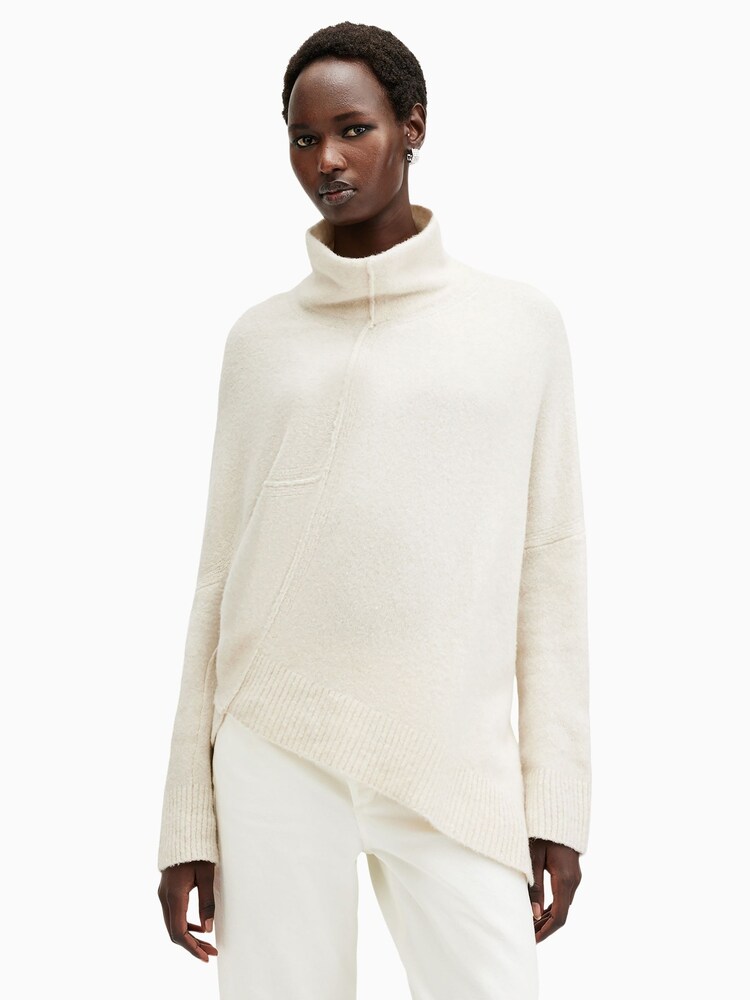 AllSaints White Lock Roll Neck Jumper - Image 5 of 8