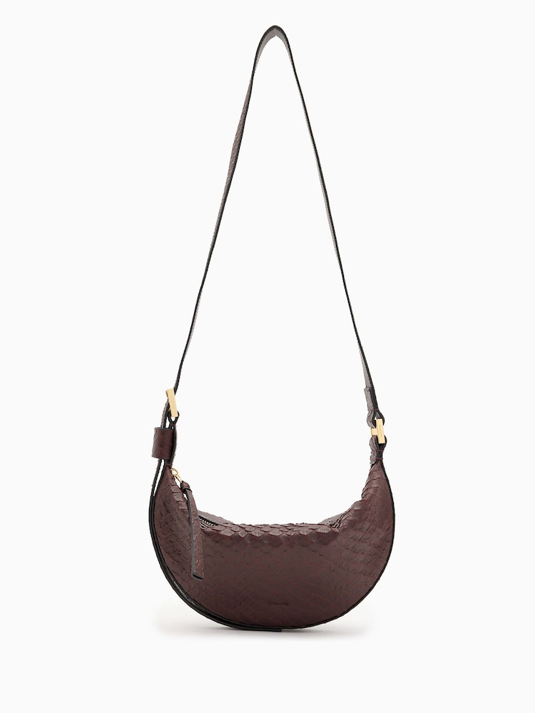 AllSaints Red Half Moon Cross-Body Bag - Image 1 of 7