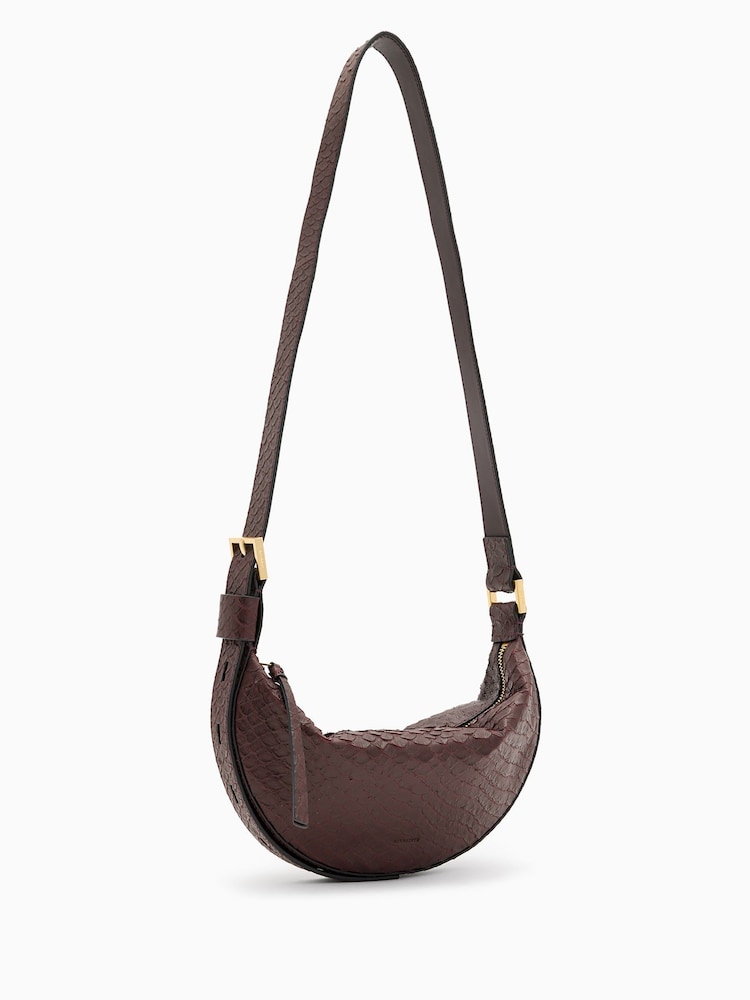AllSaints Red Half Moon Cross-Body Bag - Image 2 of 7