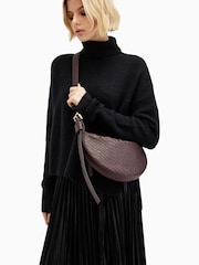 AllSaints Red Half Moon Cross-Body Bag - Image 7 of 7