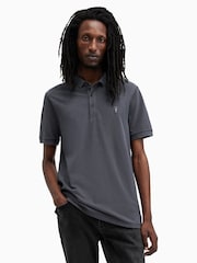Синий - Рубашка поло с короткими рукавами Allsaints Reform - Image 1 of 6