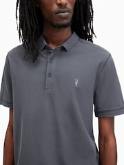 Синий - Рубашка поло с короткими рукавами Allsaints Reform - Image 2 of 6