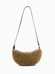 AllSaints Brown Half Moon Cross-Body Bag - Image 1 of 6