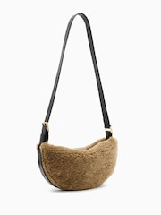 AllSaints Brown Half Moon Cross-Body Bag - Image 3 of 6