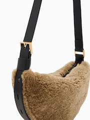 AllSaints Brown Half Moon Cross-Body Bag - Image 4 of 6