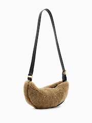AllSaints Brown Half Moon Cross-Body Bag - Image 6 of 6