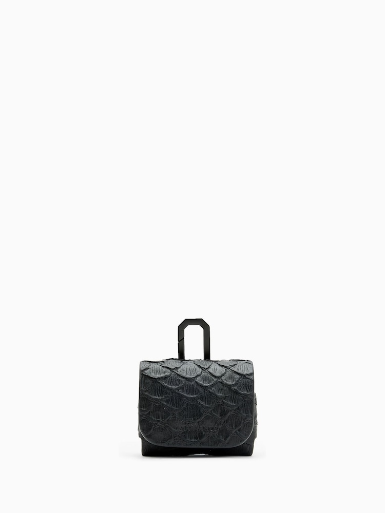AllSaints Black Airpod Snake Print Case - Image 1 of 5