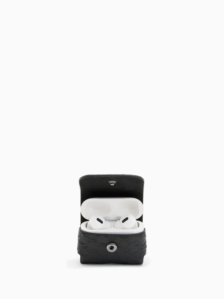 AllSaints Black Airpod Snake Print Case - Image 2 of 5